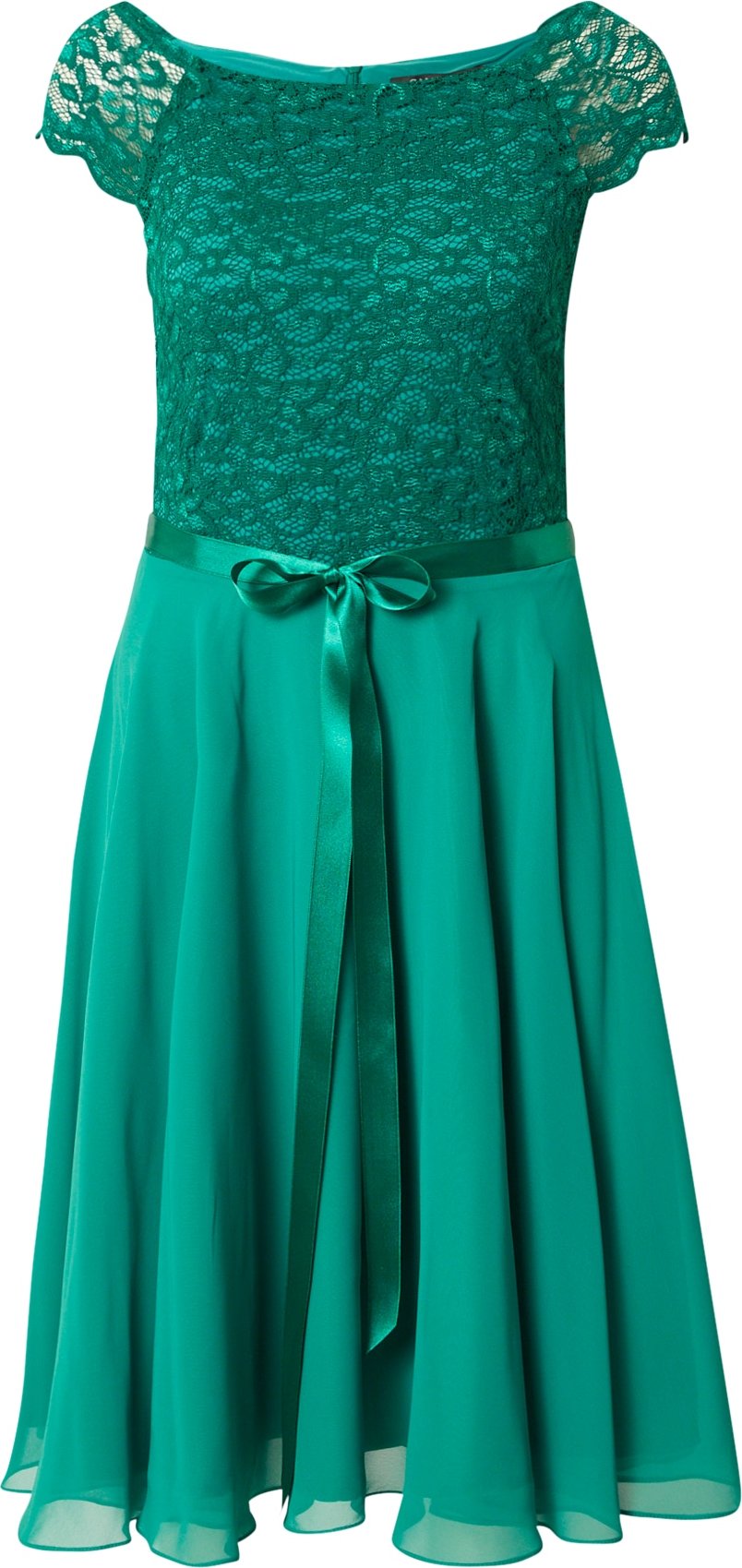 SWING Koktejlové šaty smaragdová