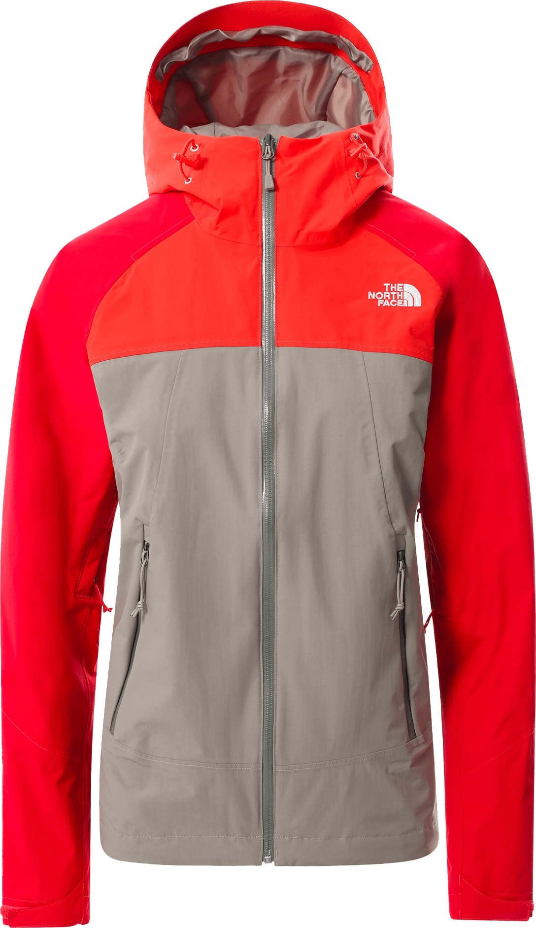THE NORTH FACE Outdoorová bunda 'STRATOS' šedá / ohnivá červená