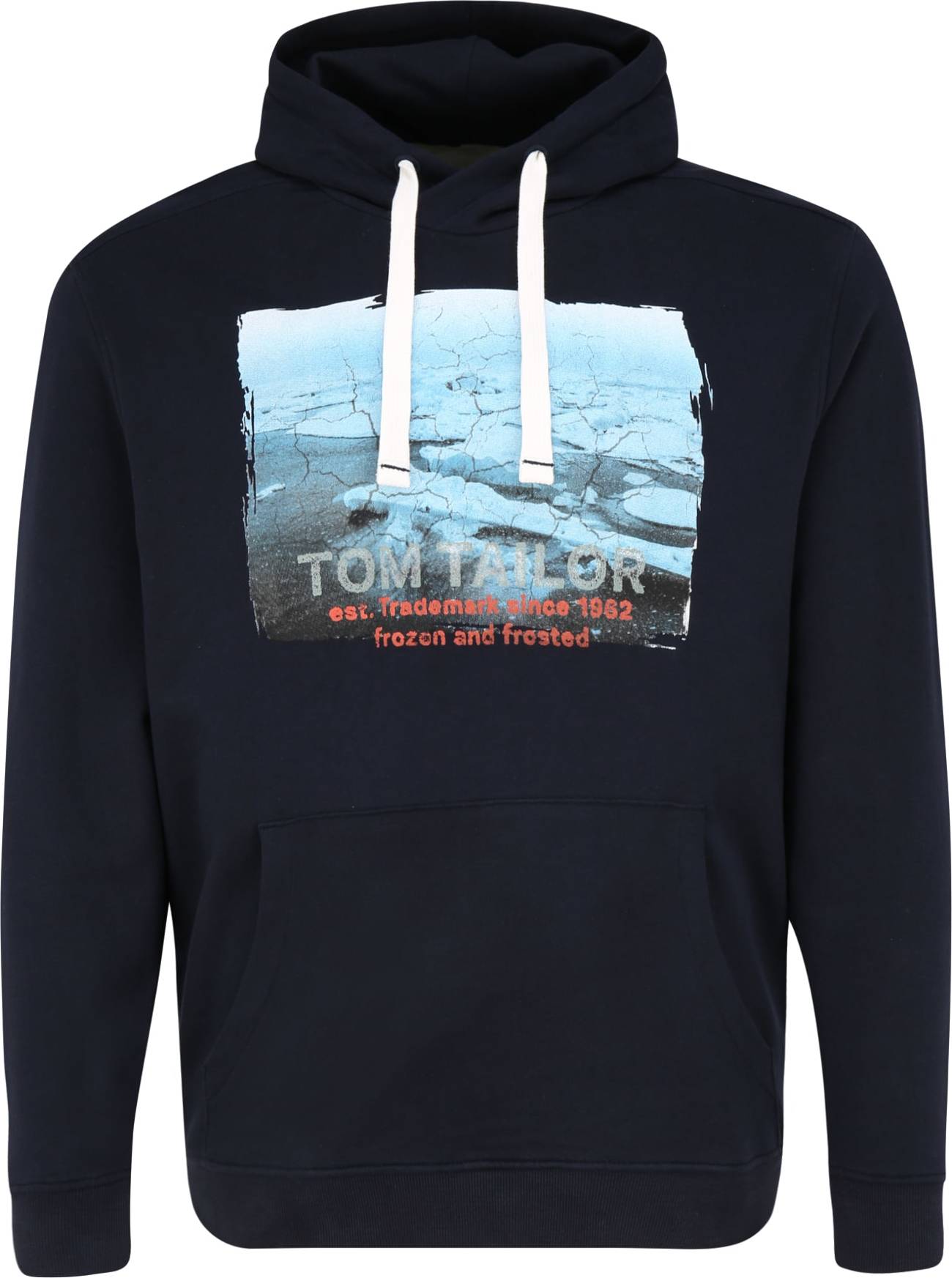 TOM TAILOR Men + Mikina tmavě modrá / bílá / světlemodrá / oranžová