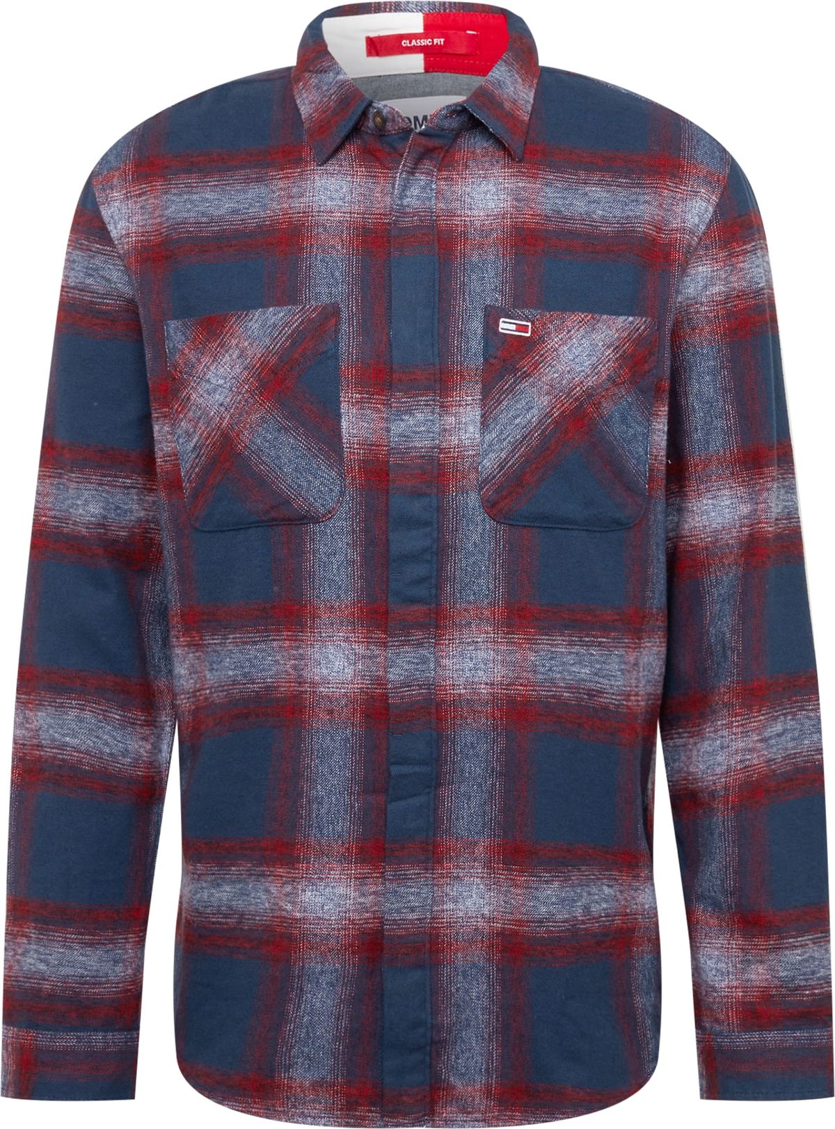 Tommy Jeans Košile červená třešeň / tmavě modrá / bílá