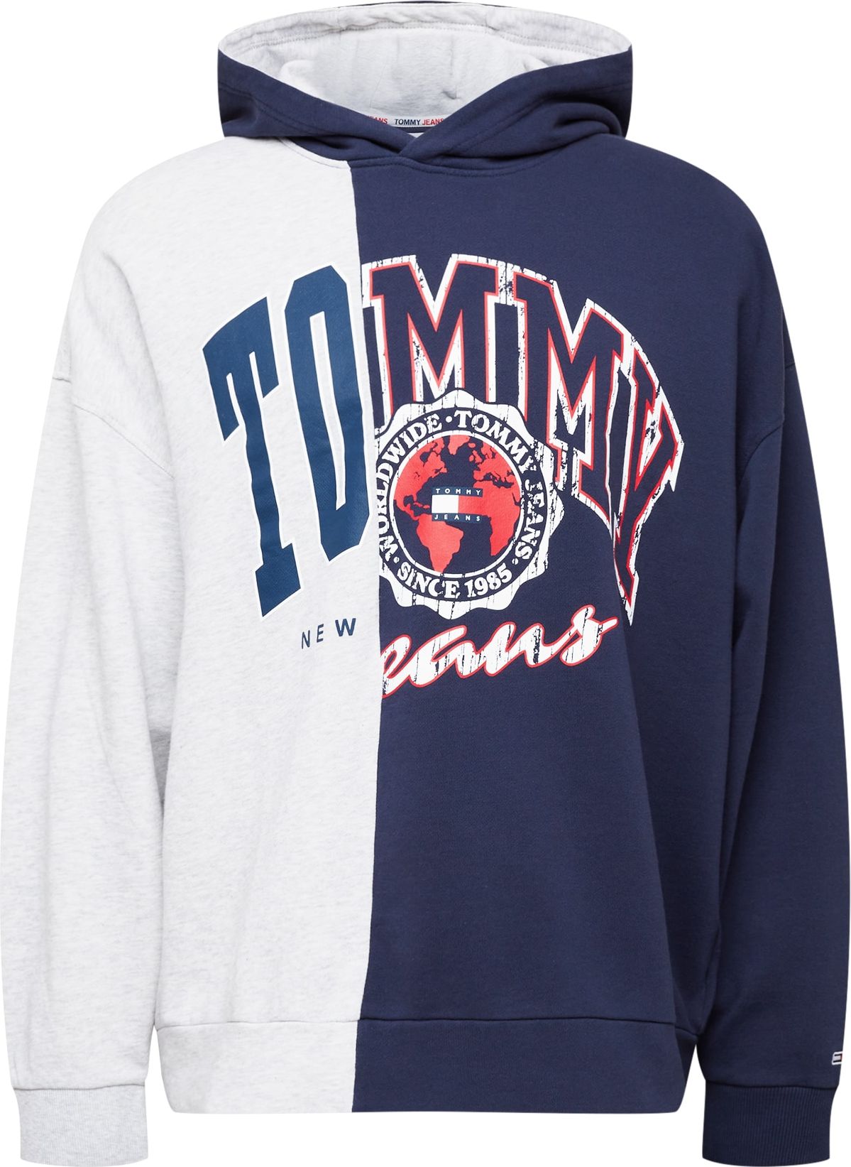 Tommy Jeans Mikina tmavě modrá / červená / bílá / světle šedá / námořnická modř