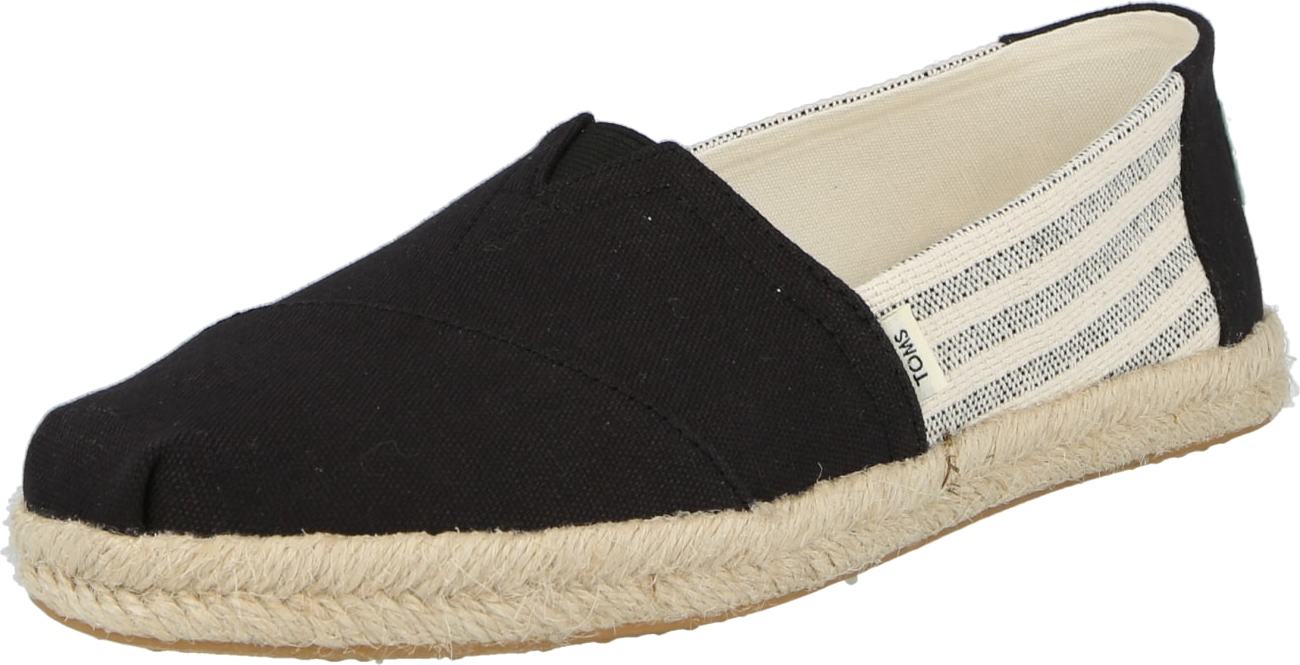 TOMS Espadrilky černá / bílá / tmavě modrá