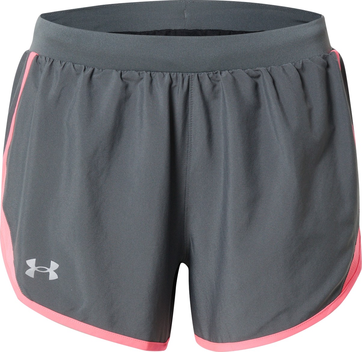 UNDER ARMOUR Sportovní kalhoty 'Fly By' tmavě šedá / světle růžová / šedá