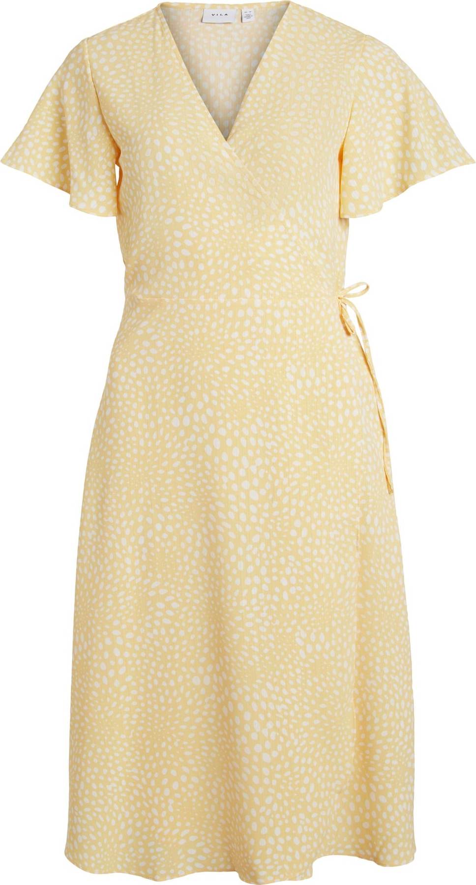 VILA Šaty 'Lovie' bílá / pastelově žlutá