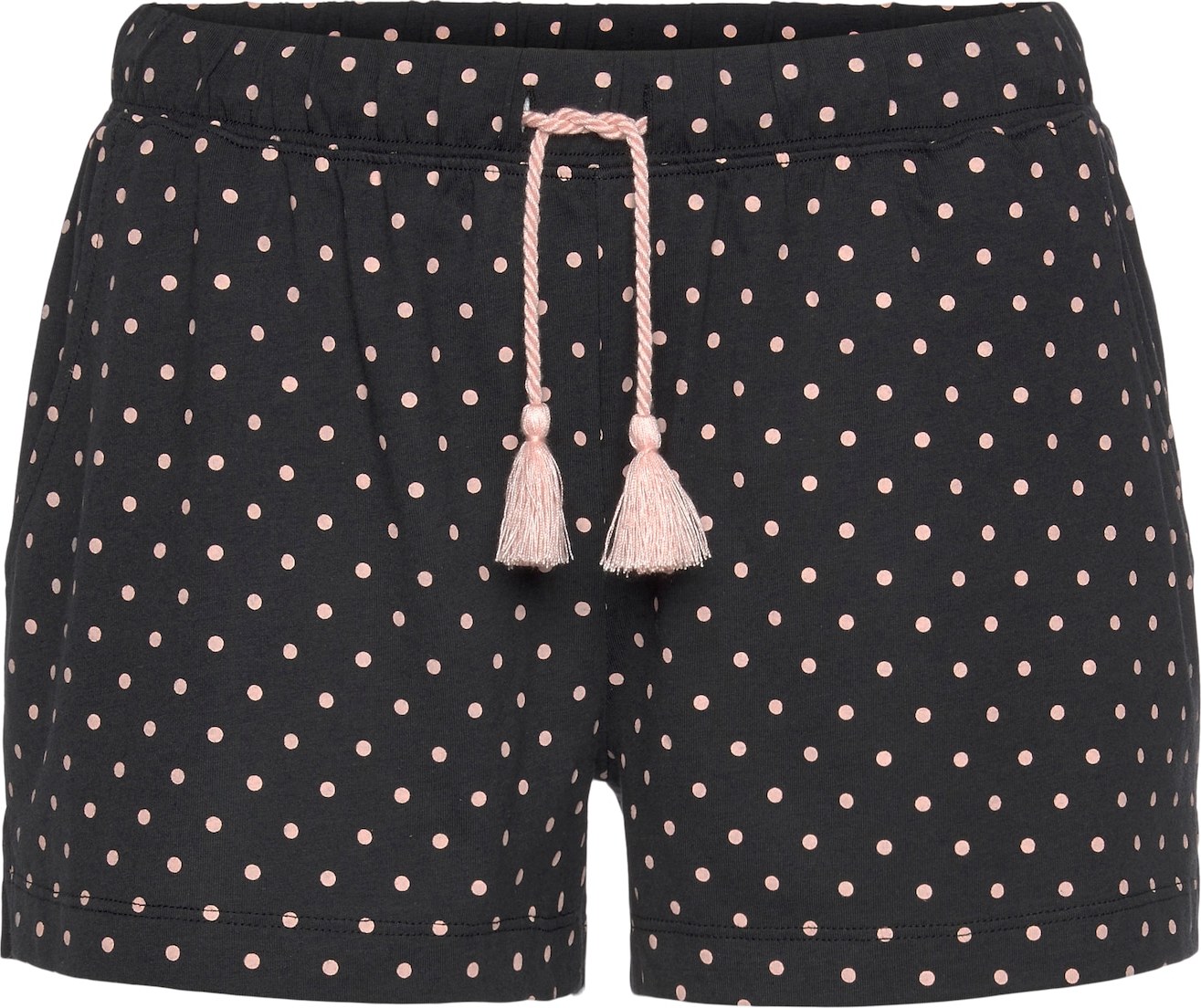 VIVANCE Pyžamové kalhoty černá / pastelově růžová