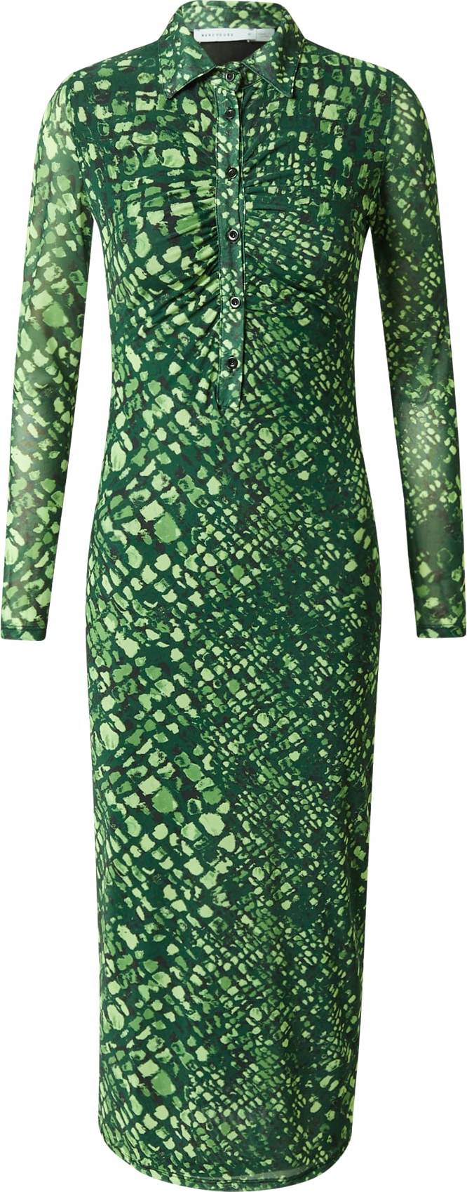 Warehouse Košilové šaty zelená / světle zelená