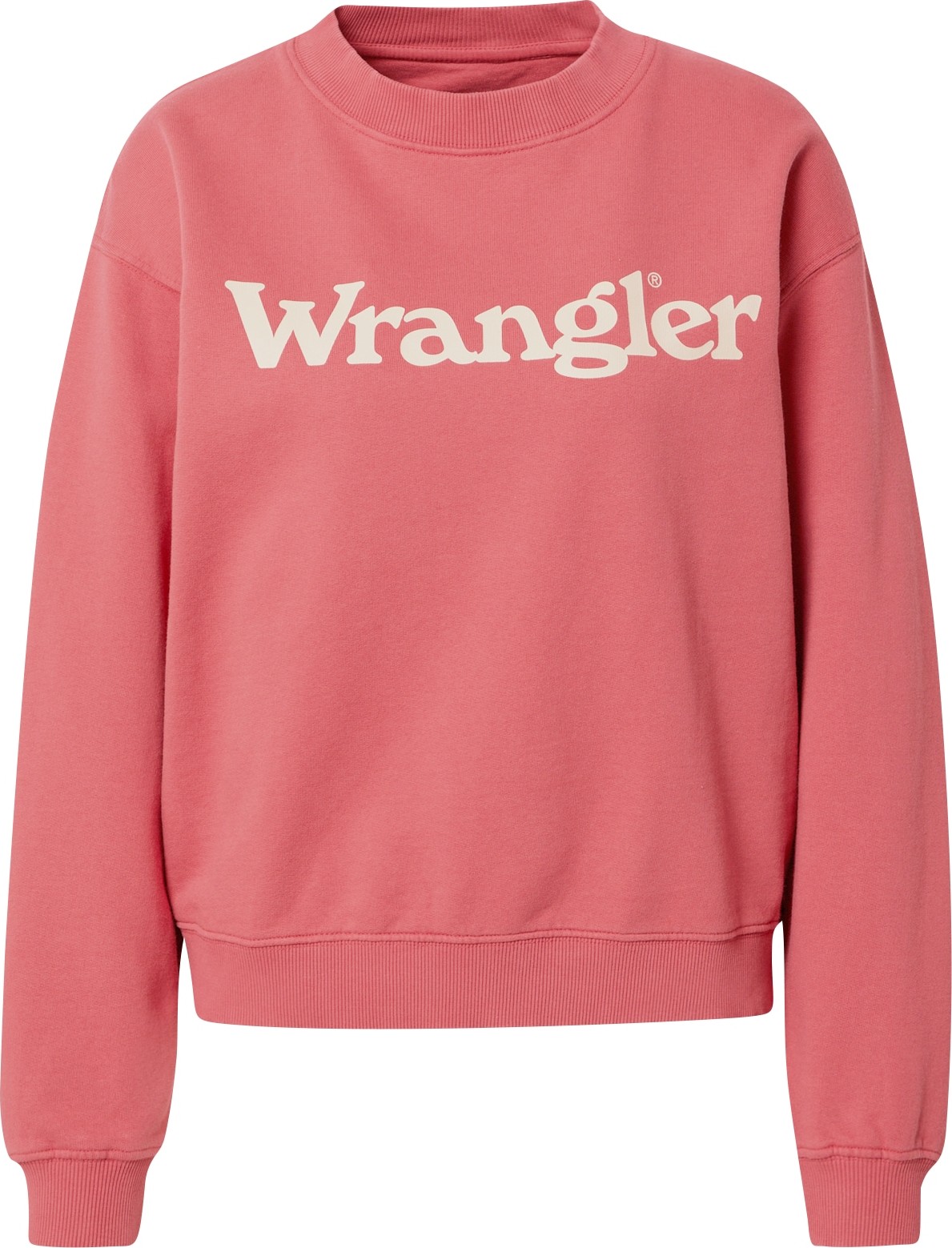 WRANGLER Mikina tmavě růžová / krémová