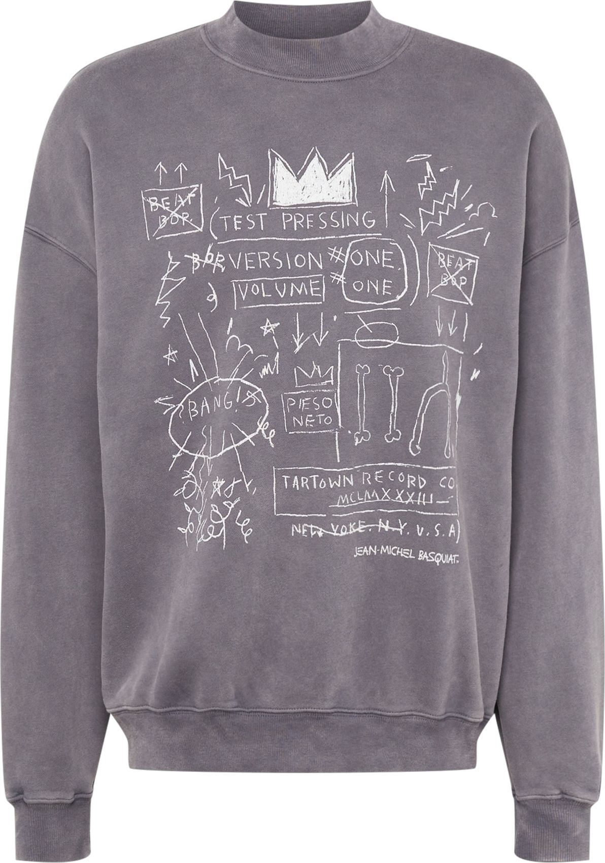 Abercrombie & Fitch Mikina kouřově šedá / bílá