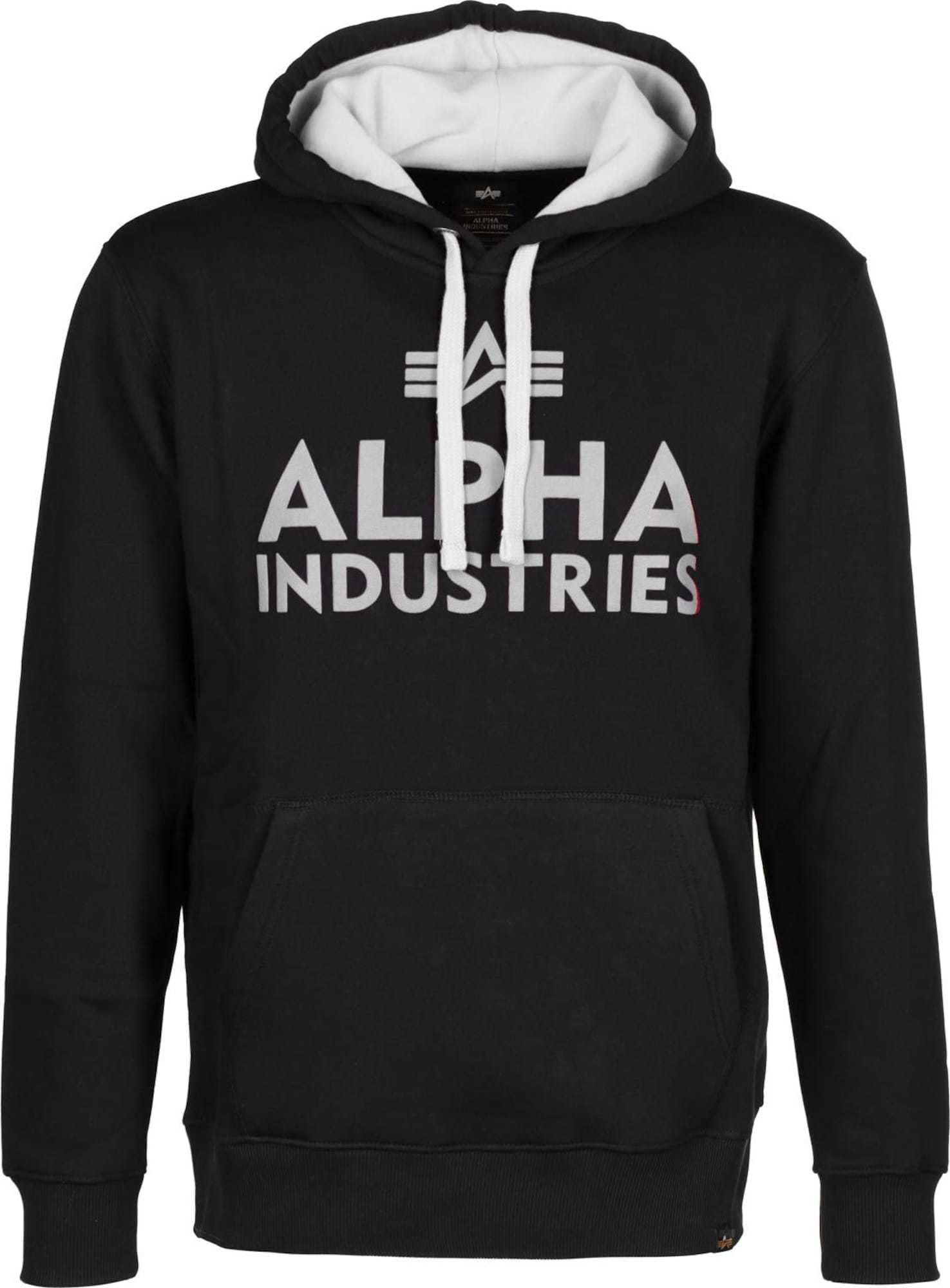 ALPHA INDUSTRIES Mikina 'Foam Print' bílá / černá