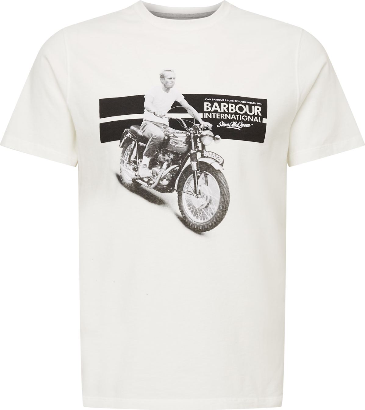 Barbour International Tričko bílá / černá