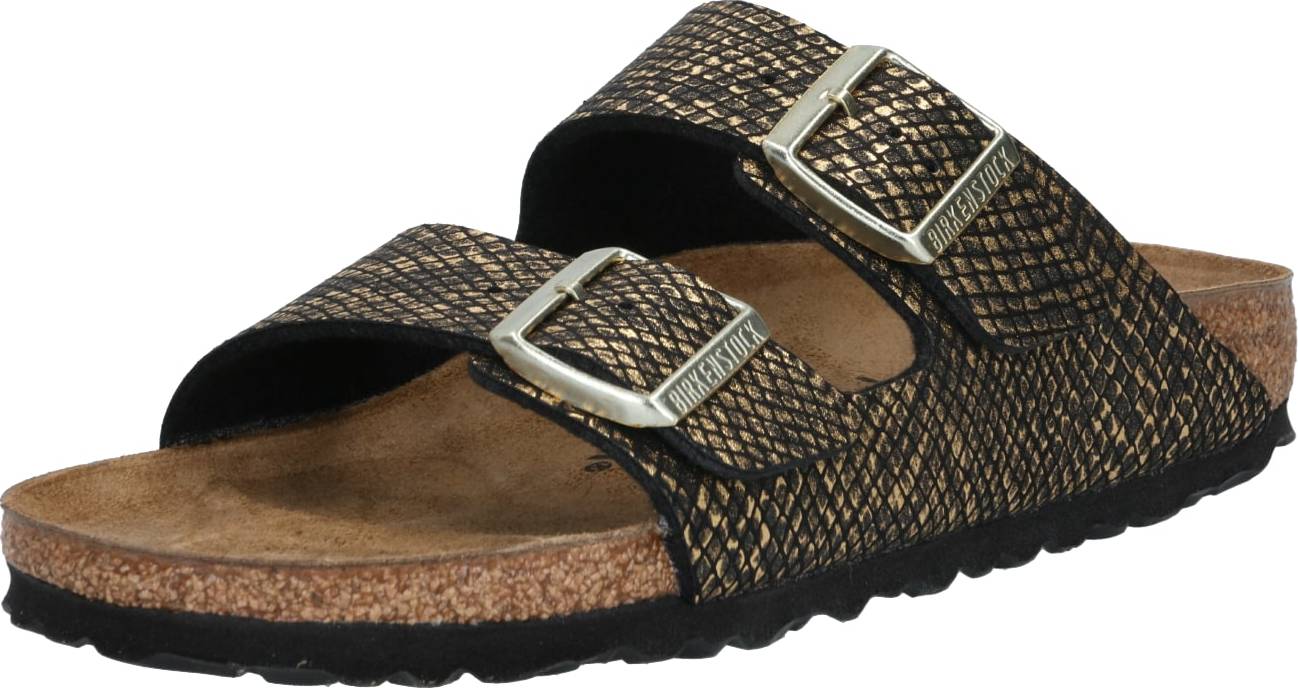 BIRKENSTOCK Pantofle 'Arizona' černá / zlatá