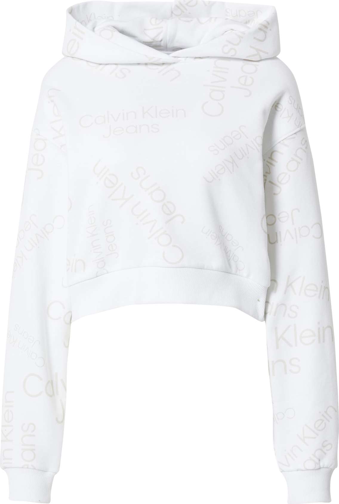Calvin Klein Jeans Mikina bílá / světle béžová