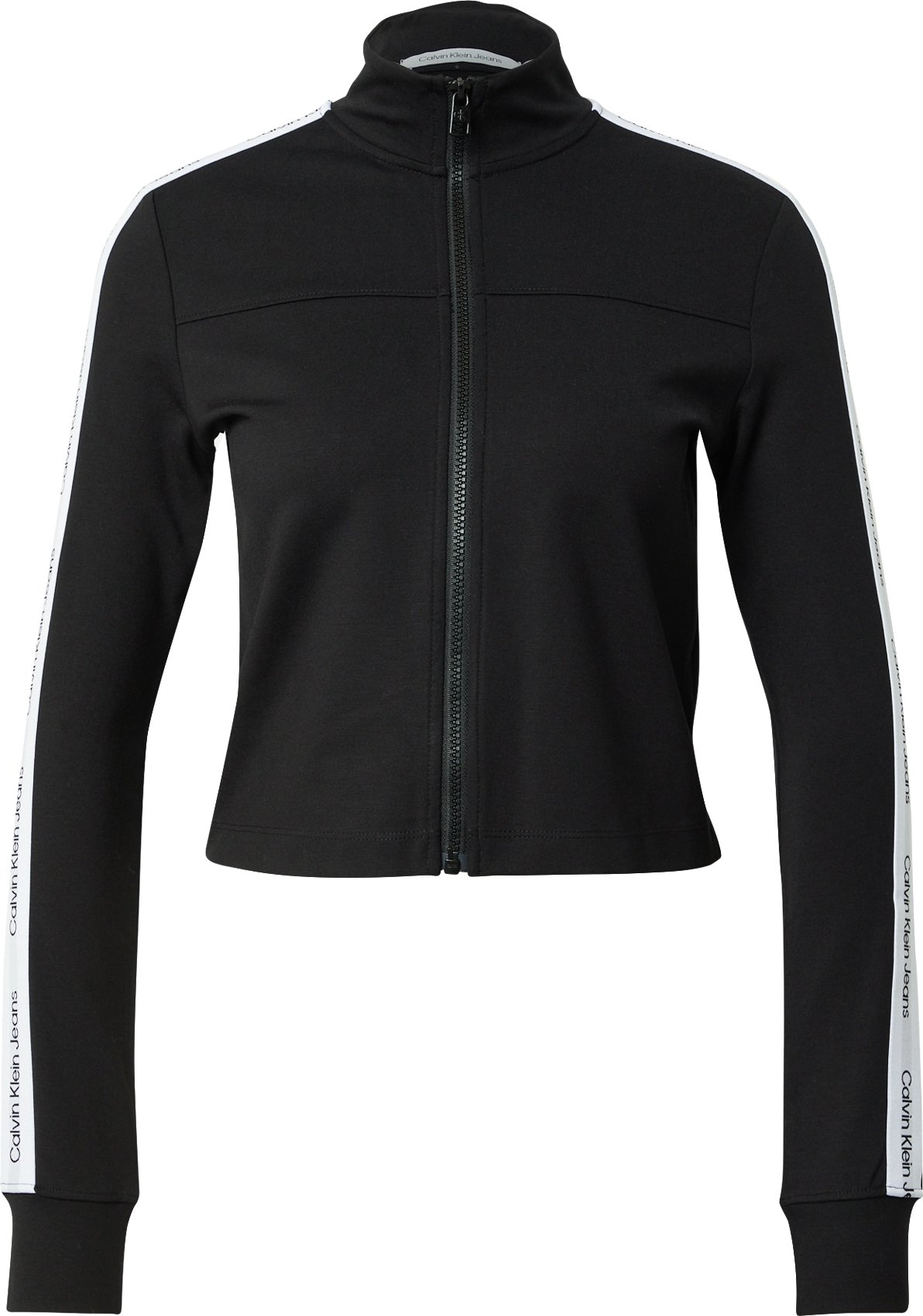 Calvin Klein Jeans Mikina s kapucí 'Milano' černá / bílá