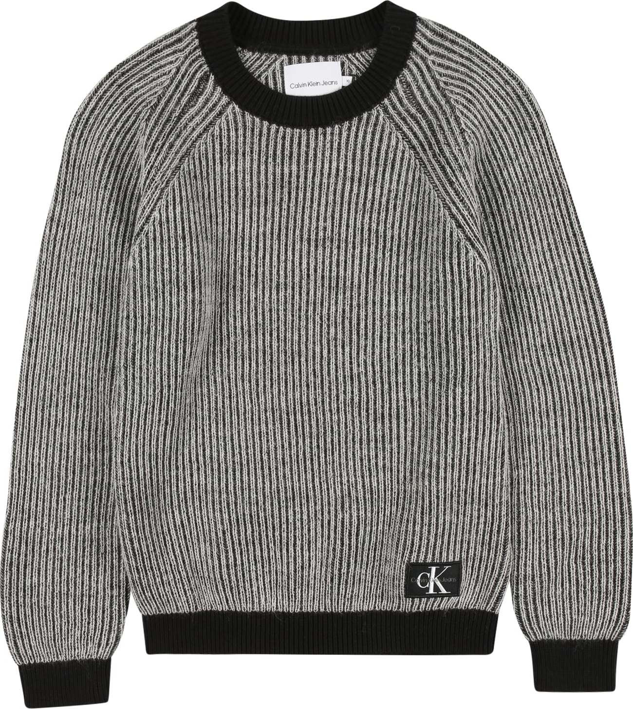 Calvin Klein Jeans Svetr černá / šedá