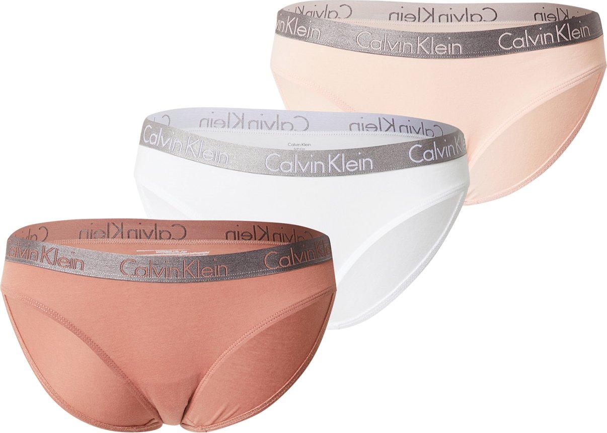 Calvin Klein Underwear Kalhotky bílá / broskvová / hnědá / tmavě šedá