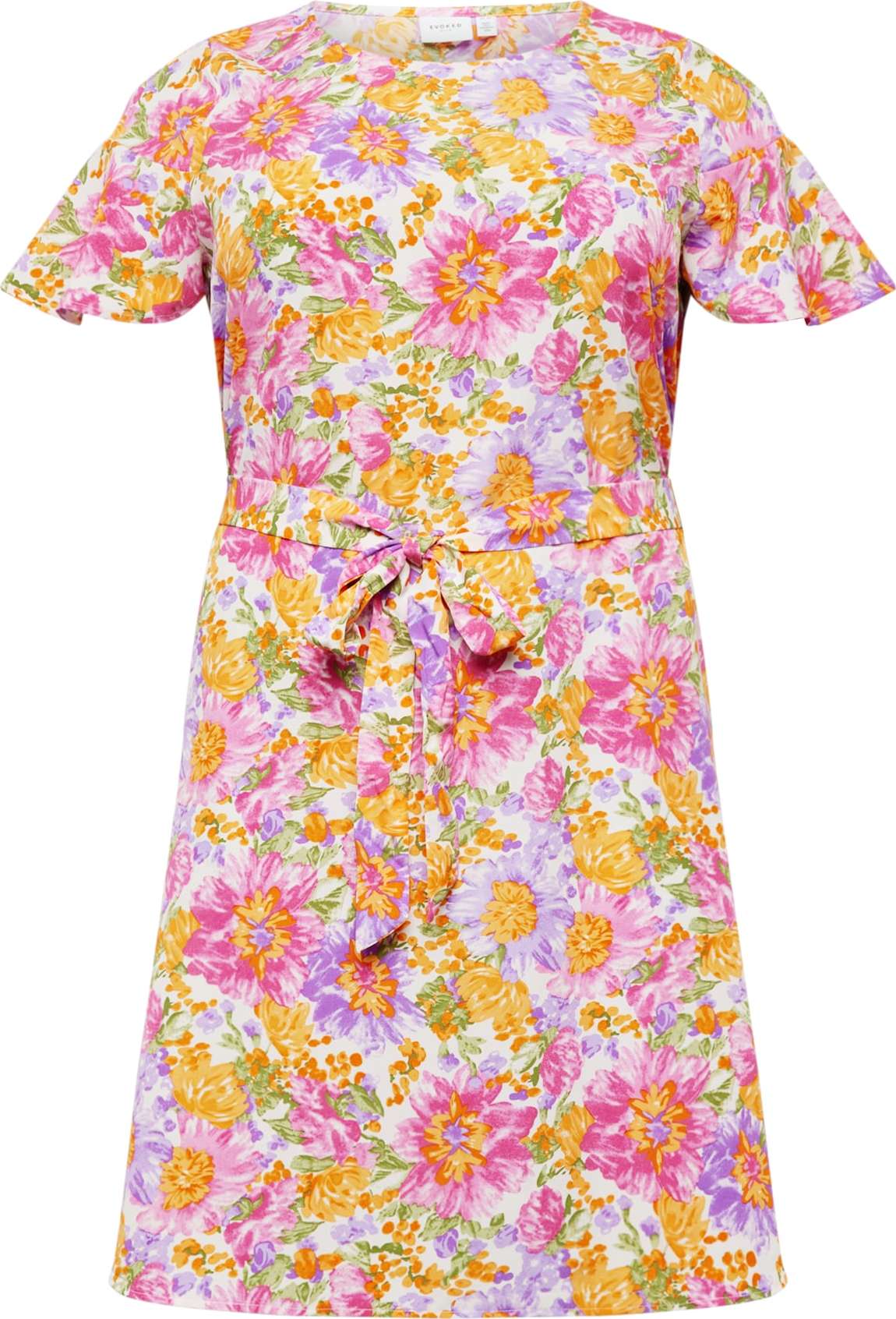 EVOKED Šaty 'LINEA' bílá / pink / světle fialová / oranžová