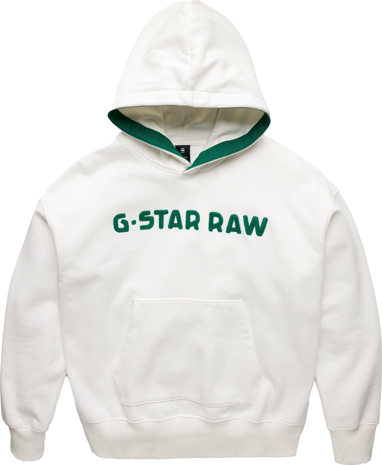 G-Star RAW Mikina bílá / zelená