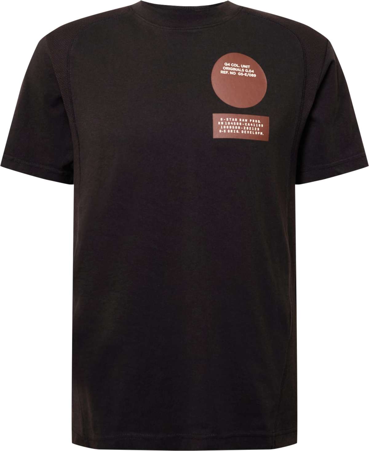 G-Star RAW Tričko černá / hnědá / bílá