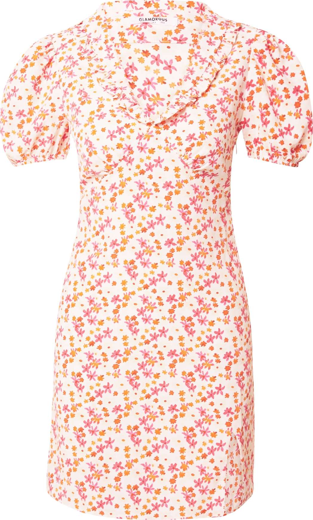 GLAMOROUS Letní šaty bílá / oranžová / pink
