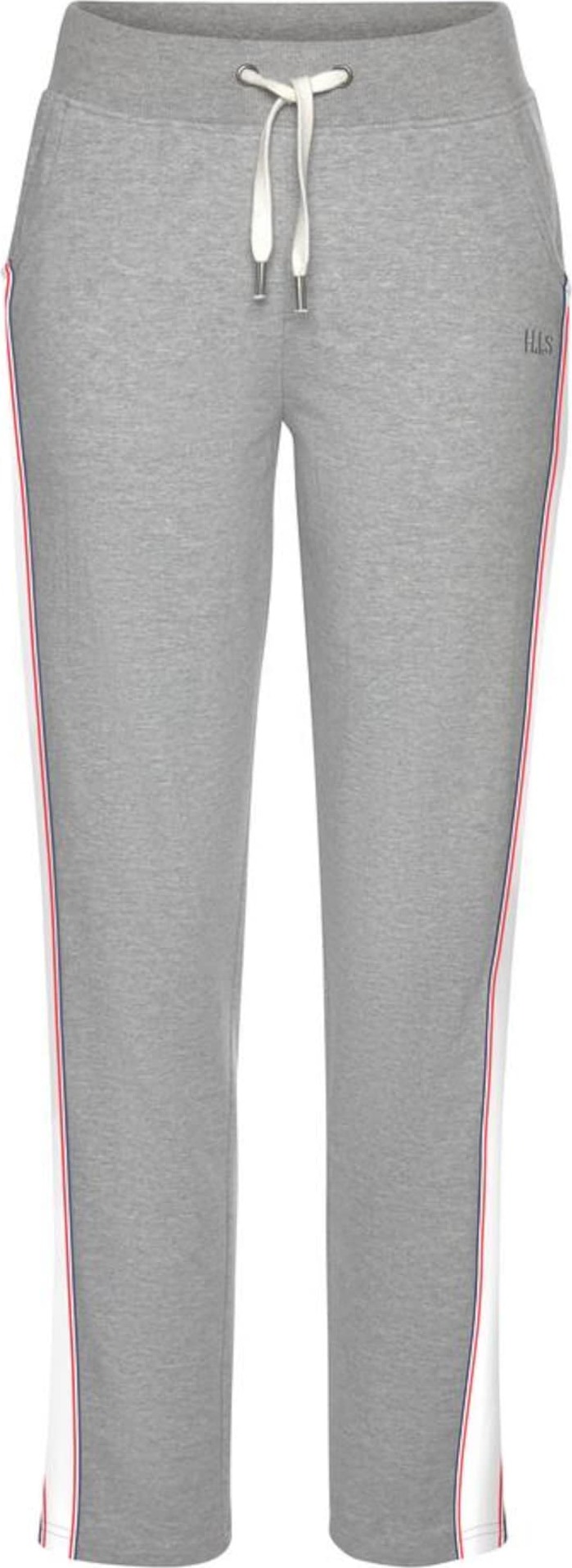 HIS JEANS Kalhoty bílá / marine modrá / šedý melír / brusinková