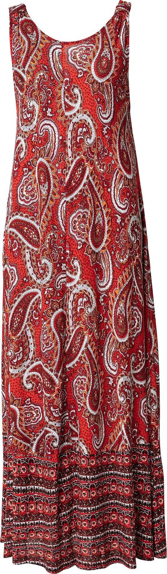 Indiska Letní šaty 'Kyndi ' červená / bílá / černá / oranžová / světle červená