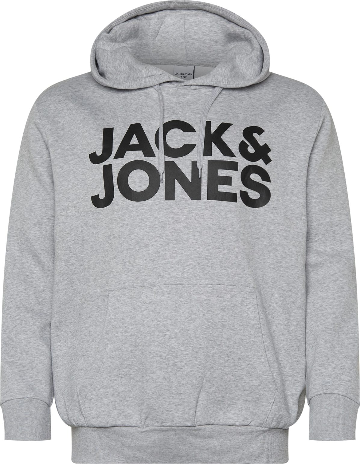 Jack & Jones Plus Mikina 'JJECORP' černá / světle šedá