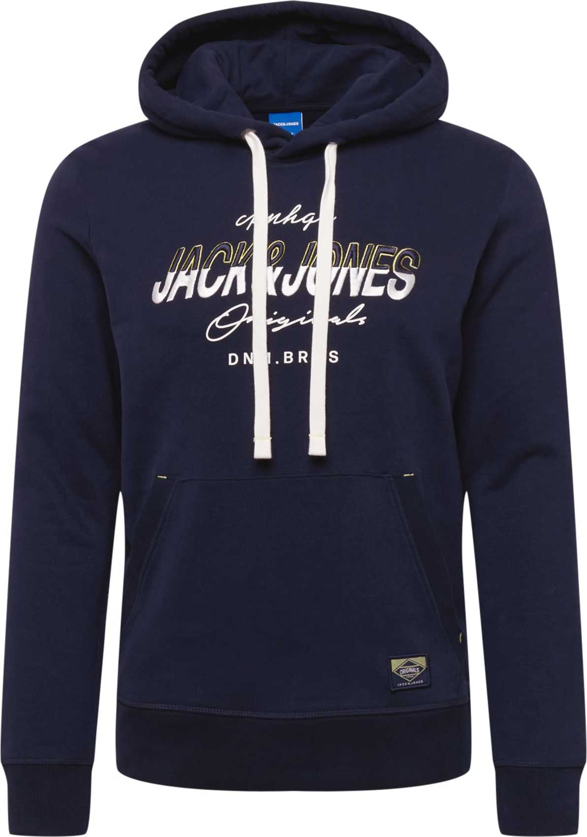 JACK & JONES Mikina 'SPLITS' námořnická modř / bílá