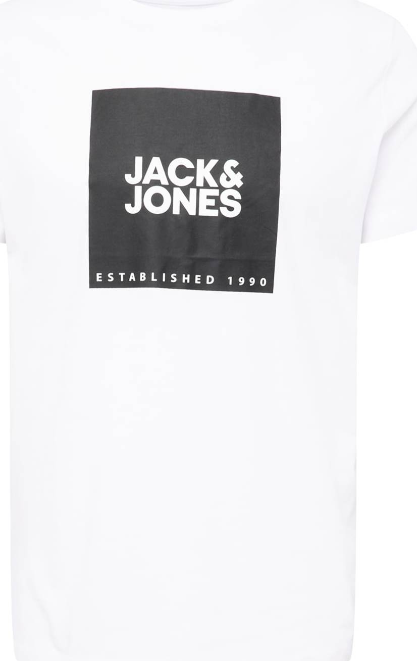 JACK & JONES Tričko 'LOCK' bílá / černá