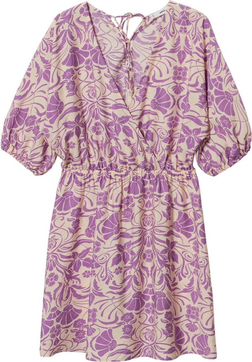 MANGO Letní šaty 'CORAL' bledě fialová / světle béžová