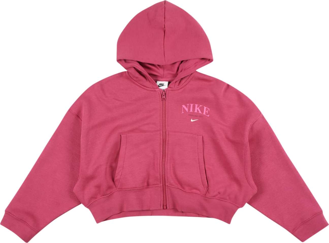 Nike Sportswear Mikina s kapucí bobule / pink / bílá