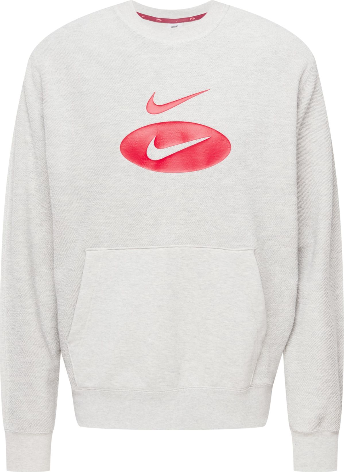 Nike Sportswear Sportovní mikina šedý melír / červená