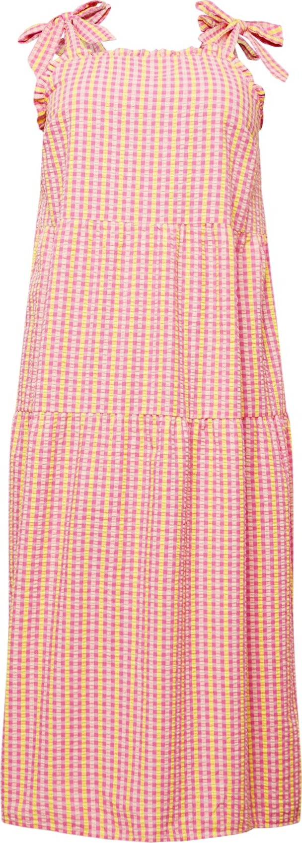 Noisy May Curve Letní šaty 'CILLE' pink / růžová / žlutá
