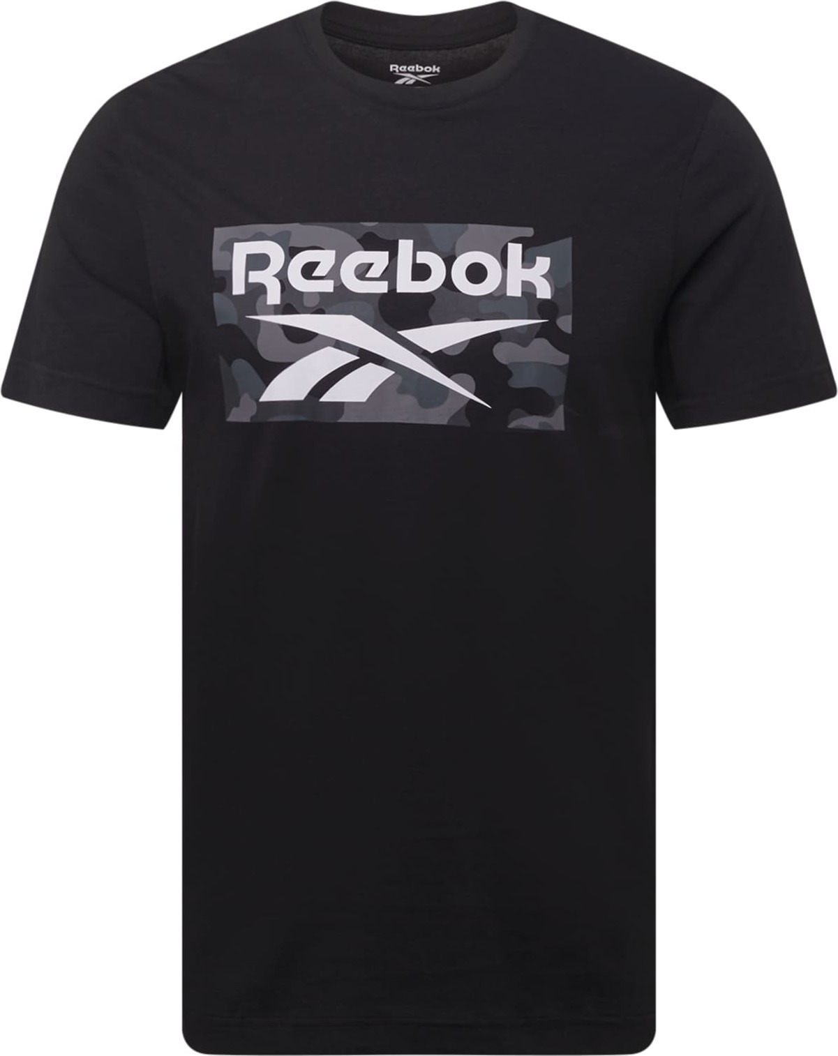 Reebok Sport Funkční tričko černá / bílá / šedý melír / šedá