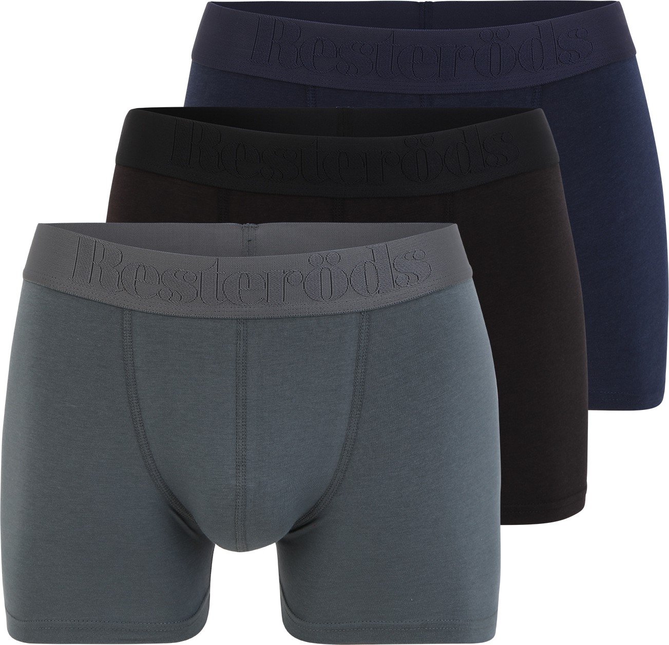 Resteröds Boxerky černá / námořnická modř / šedý melír