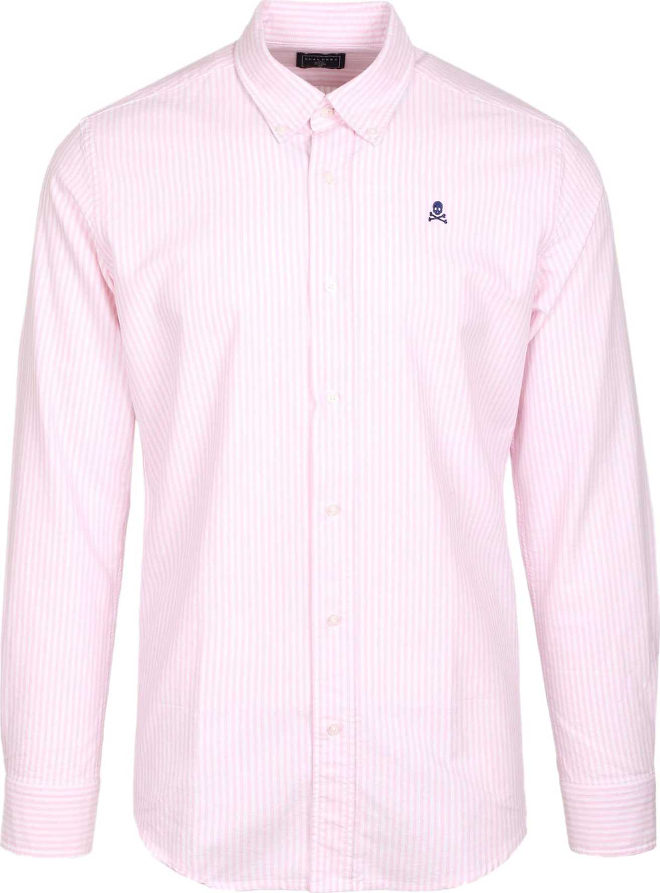 Scalpers Košile růžová / bílá / námořnická modř