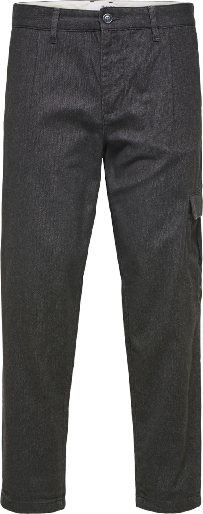 SELECTED HOMME Kalhoty se sklady v pase černý melír