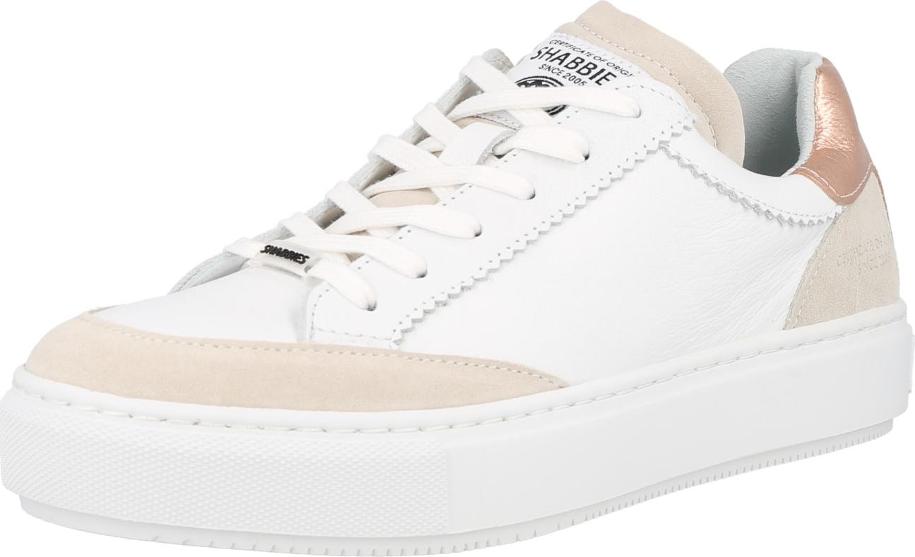 SHABBIES AMSTERDAM Tenisky bílá / béžová / broskvová