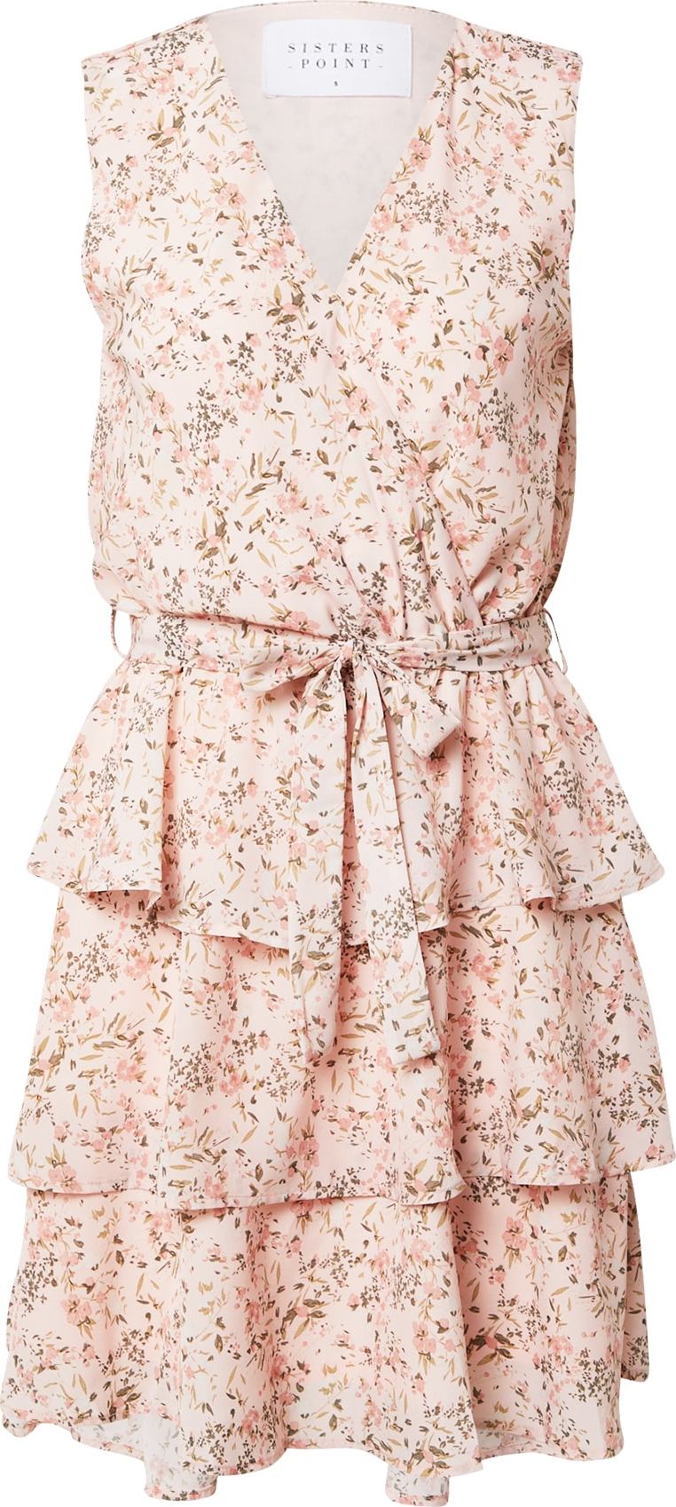 SISTERS POINT Letní šaty 'NAPPA' růžová / khaki / starorůžová