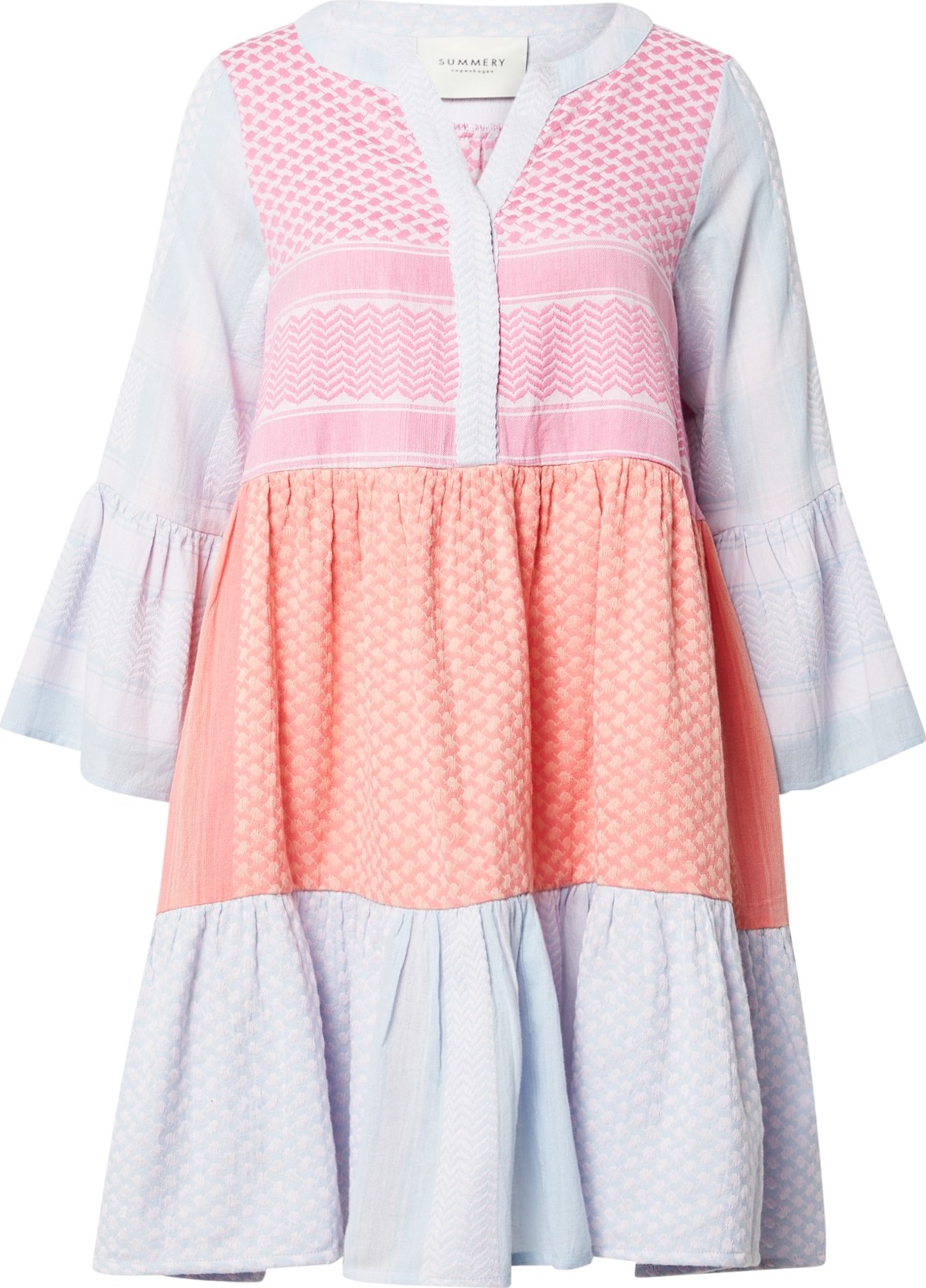 Summery Copenhagen Košilové šaty 'Kenya' pink / oranžová / světlemodrá / krémová