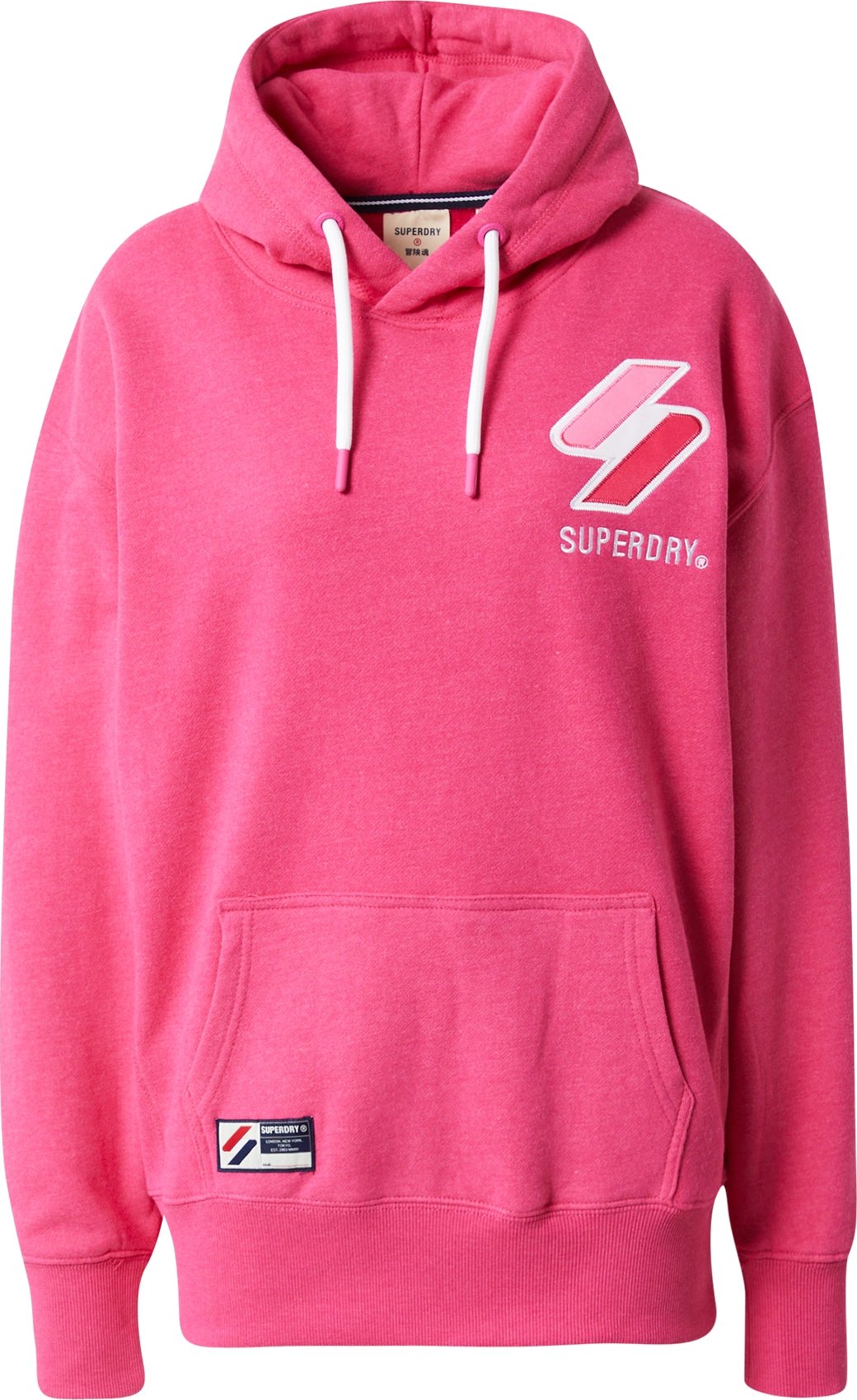 Superdry Mikina pink / bílá