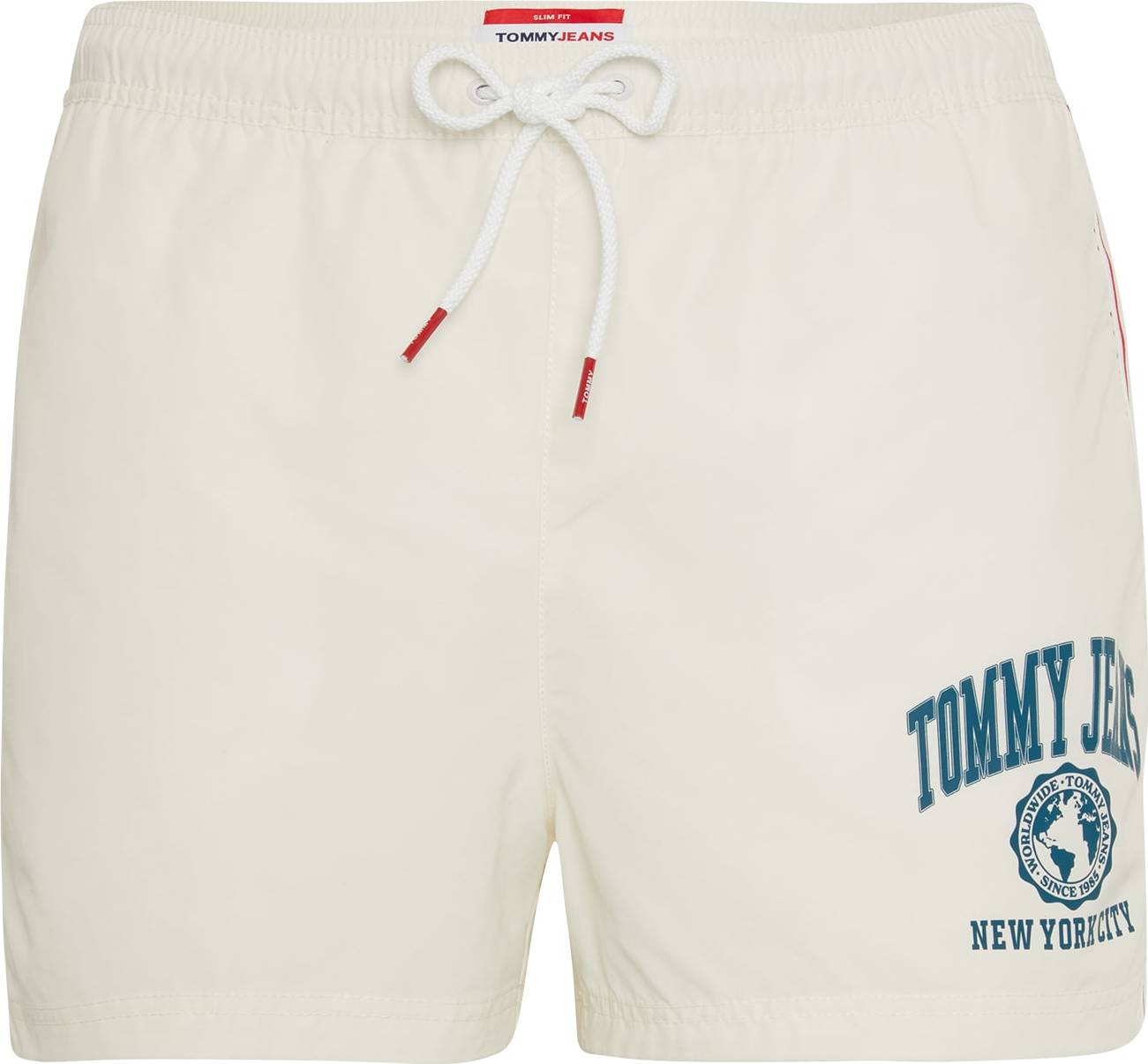 Tommy Hilfiger Underwear Plavecké šortky přírodní bílá / petrolejová / červená