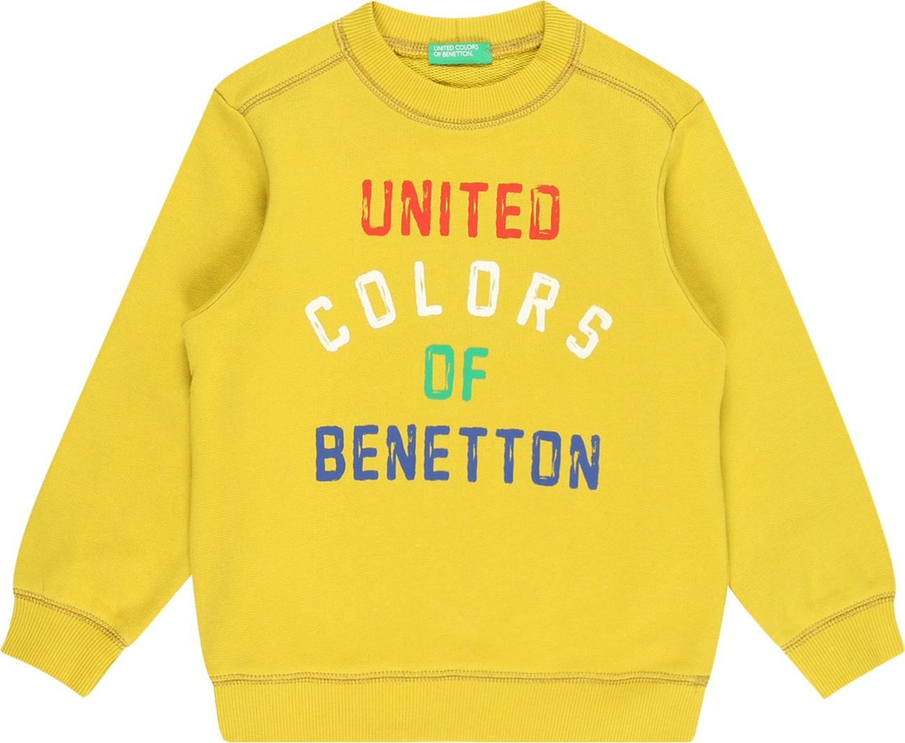 UNITED COLORS OF BENETTON Mikina žlutá / červená / bílá / tmavě modrá