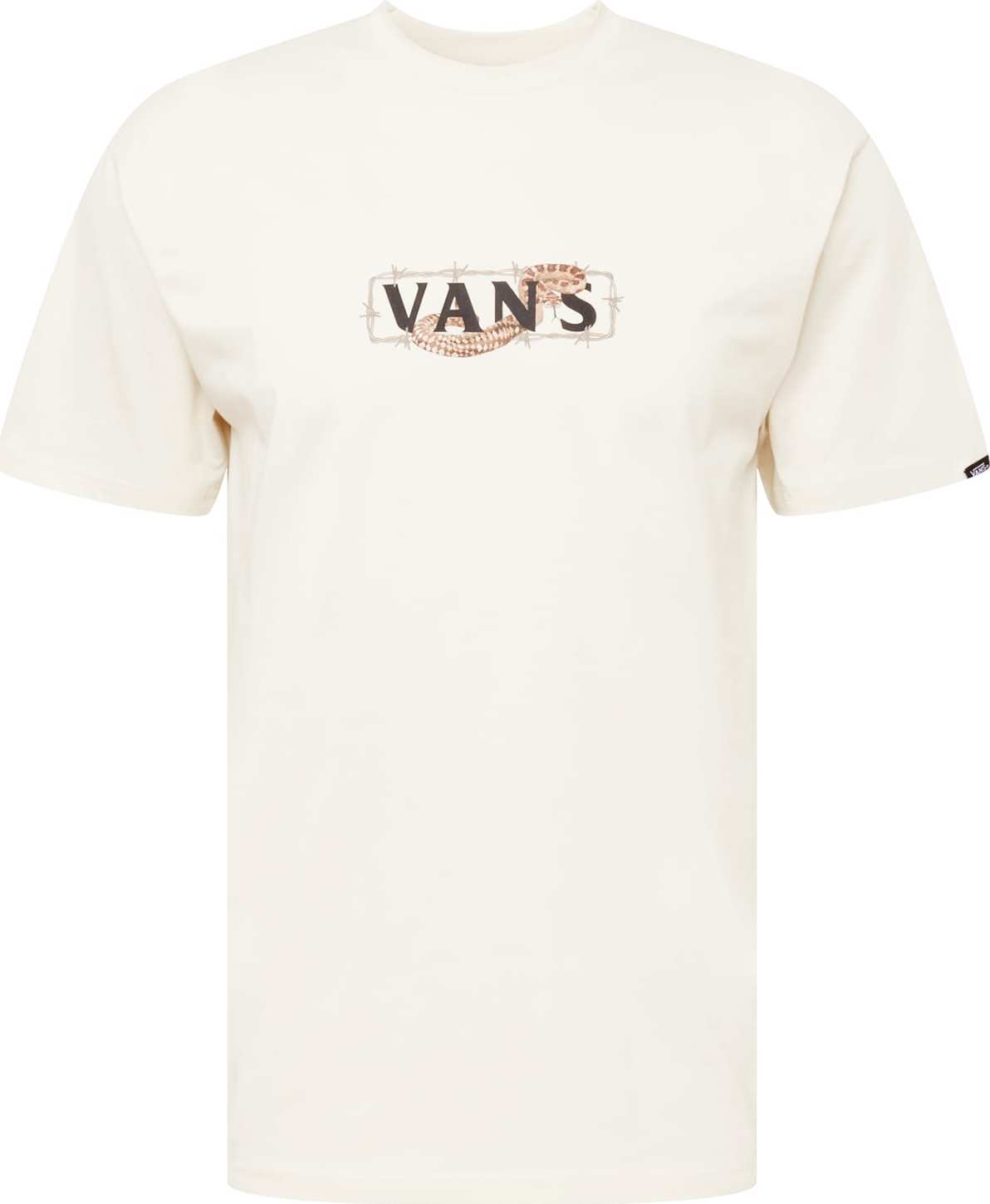 VANS Tričko černá / tmavě béžová / hnědá / světle hnědá / offwhite