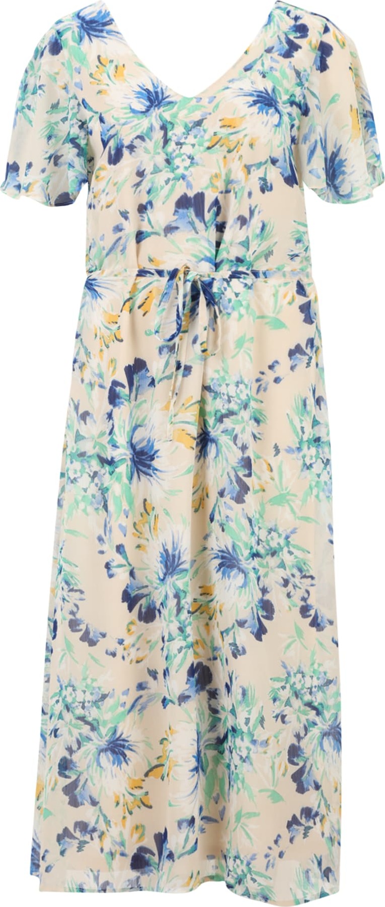 Vero Moda Tall Koktejlové šaty 'Jasmine' krémová / námořnická modř / nebeská modř / bílá / zlatě žlutá