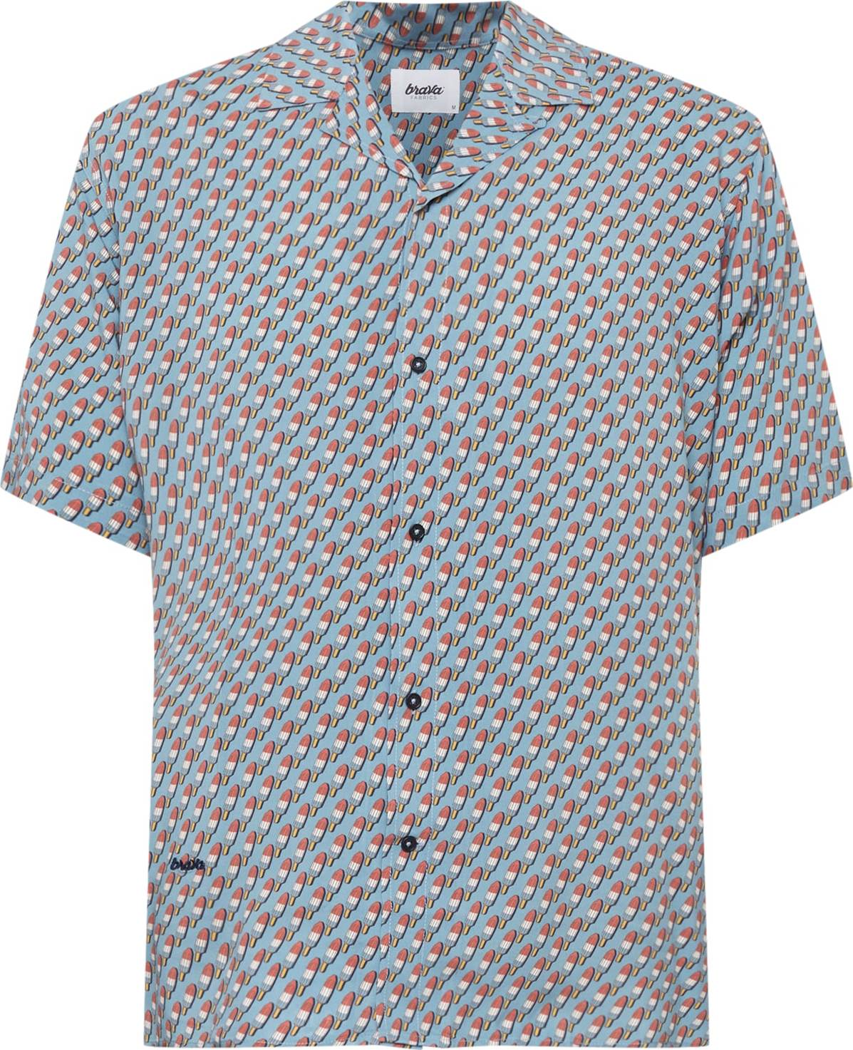 Brava Fabrics Košile 'Aloha' bílá / kouřově modrá / melounová / žlutá