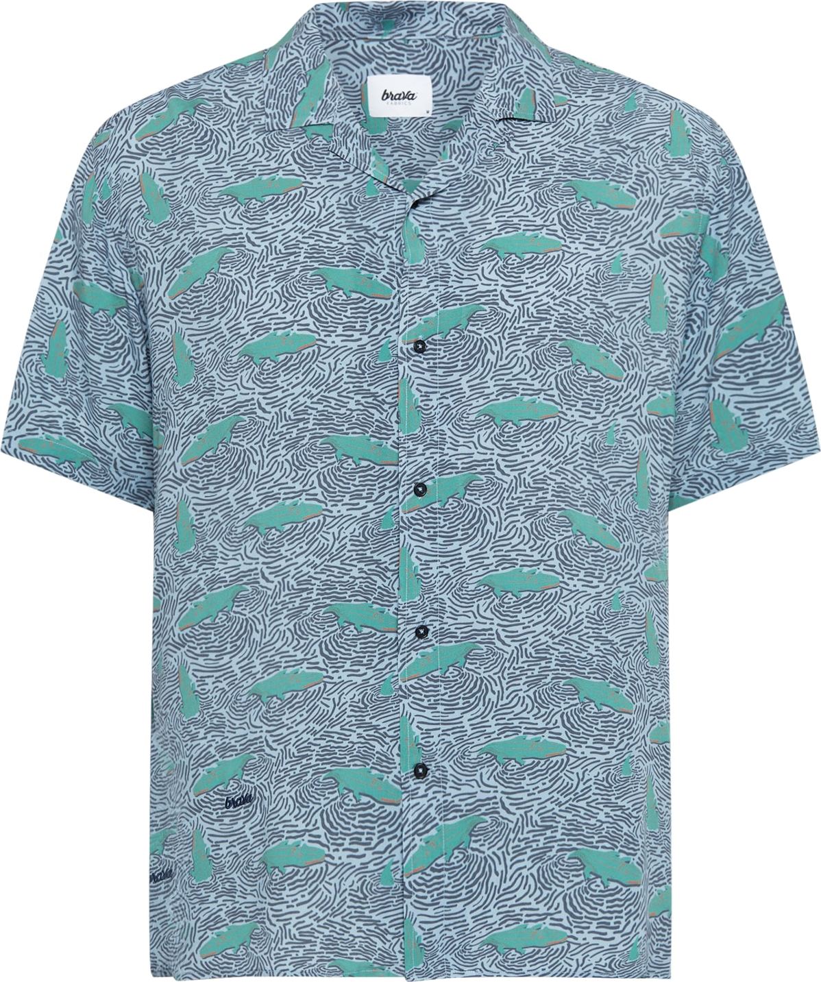 Brava Fabrics Košile 'Aloha' světlemodrá / černá / námořnická modř / trávově zelená / korálová