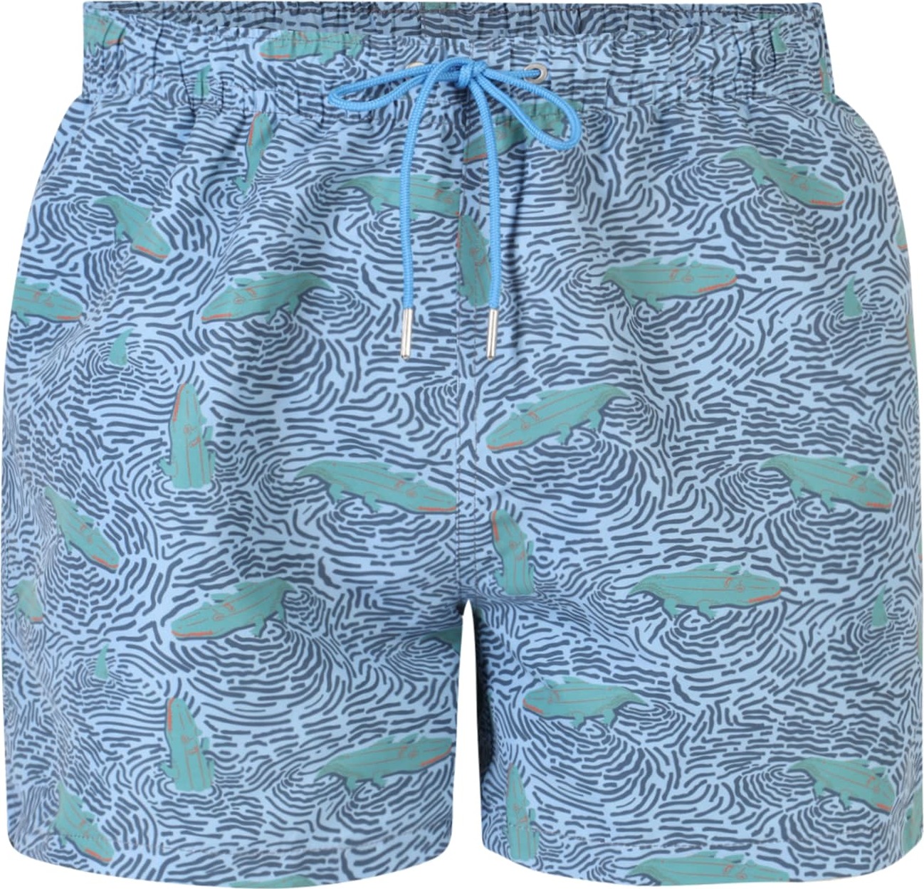 Brava Fabrics Plavecké šortky světlemodrá / námořnická modř / zelená / oranžová