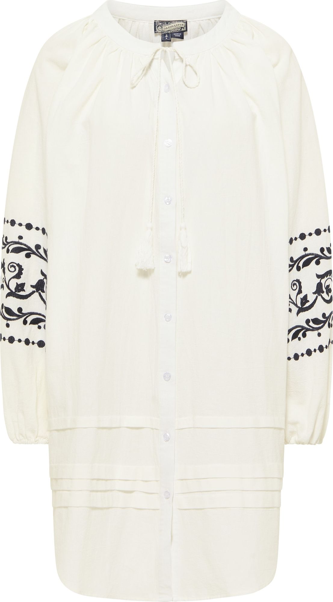 DreiMaster Vintage Košilové šaty barva bílé vlny / černá