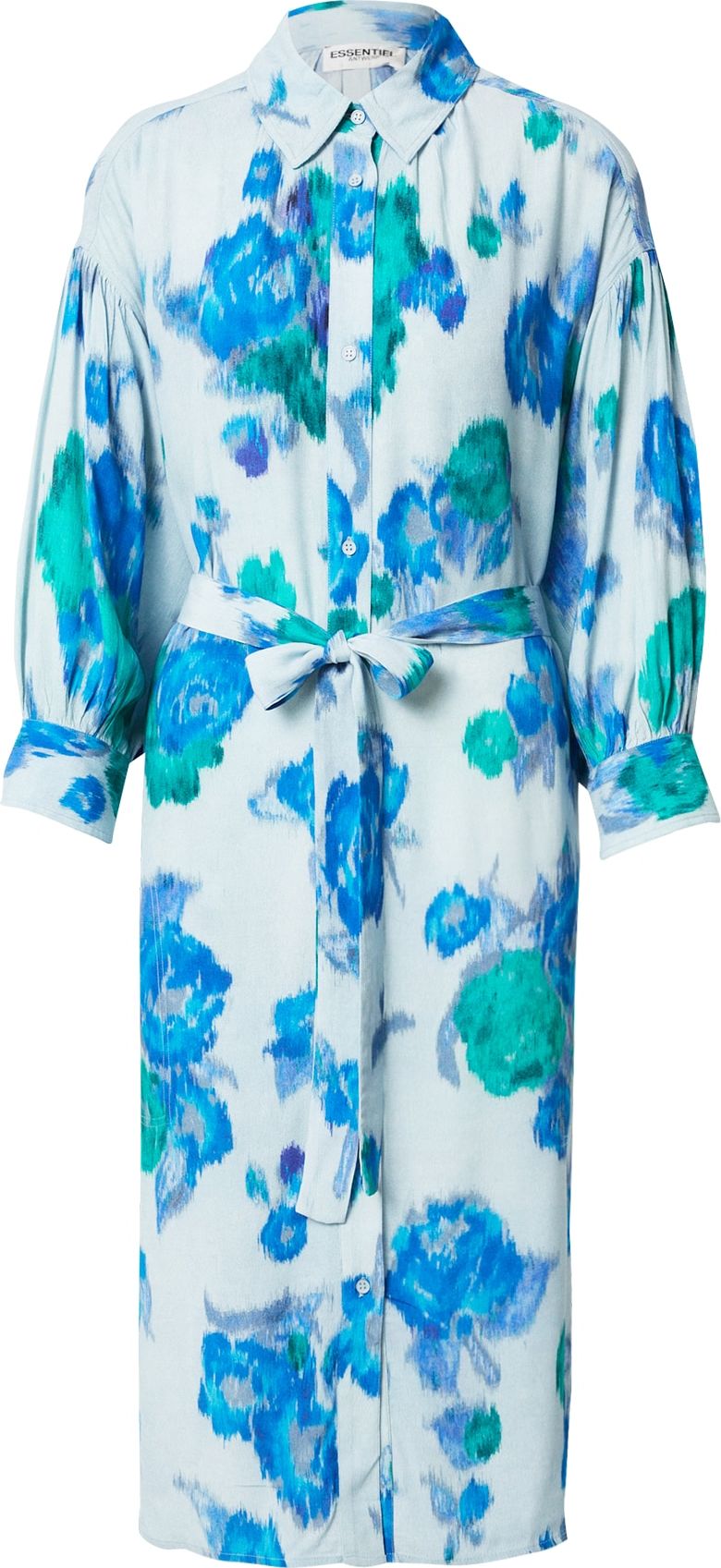 Essentiel Antwerp Košilové šaty 'BERRIES' pastelová modrá / modrá / zelená / šedá