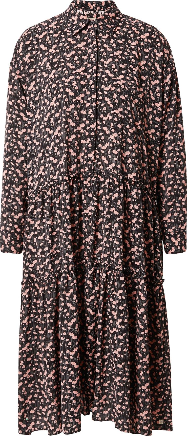 Herrlicher Košilové šaty 'Amie' černá / růžová / přírodní bílá